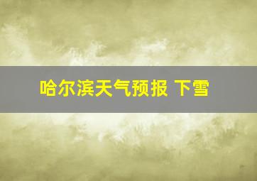 哈尔滨天气预报 下雪